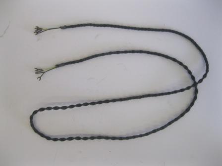 Thin plaited cloth cord in black