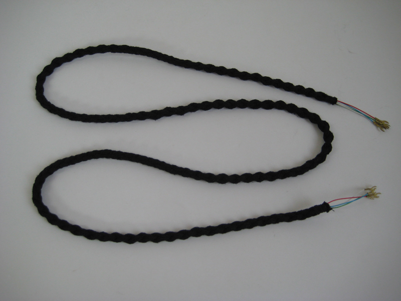 Plaited Cord, high quality in black, 4 wire